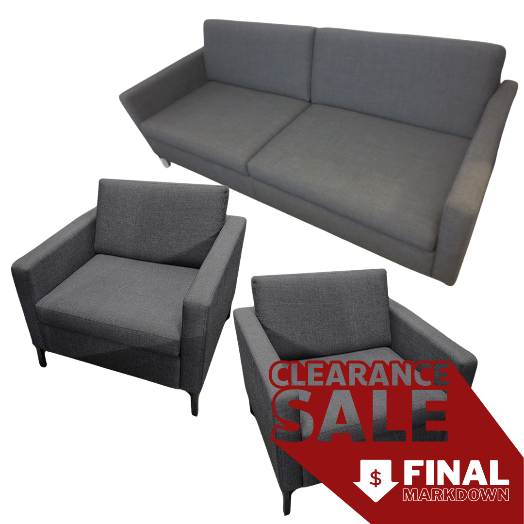 Keilhauer Doon Sofa in Dark Grey + 2 Lounge Chairs
