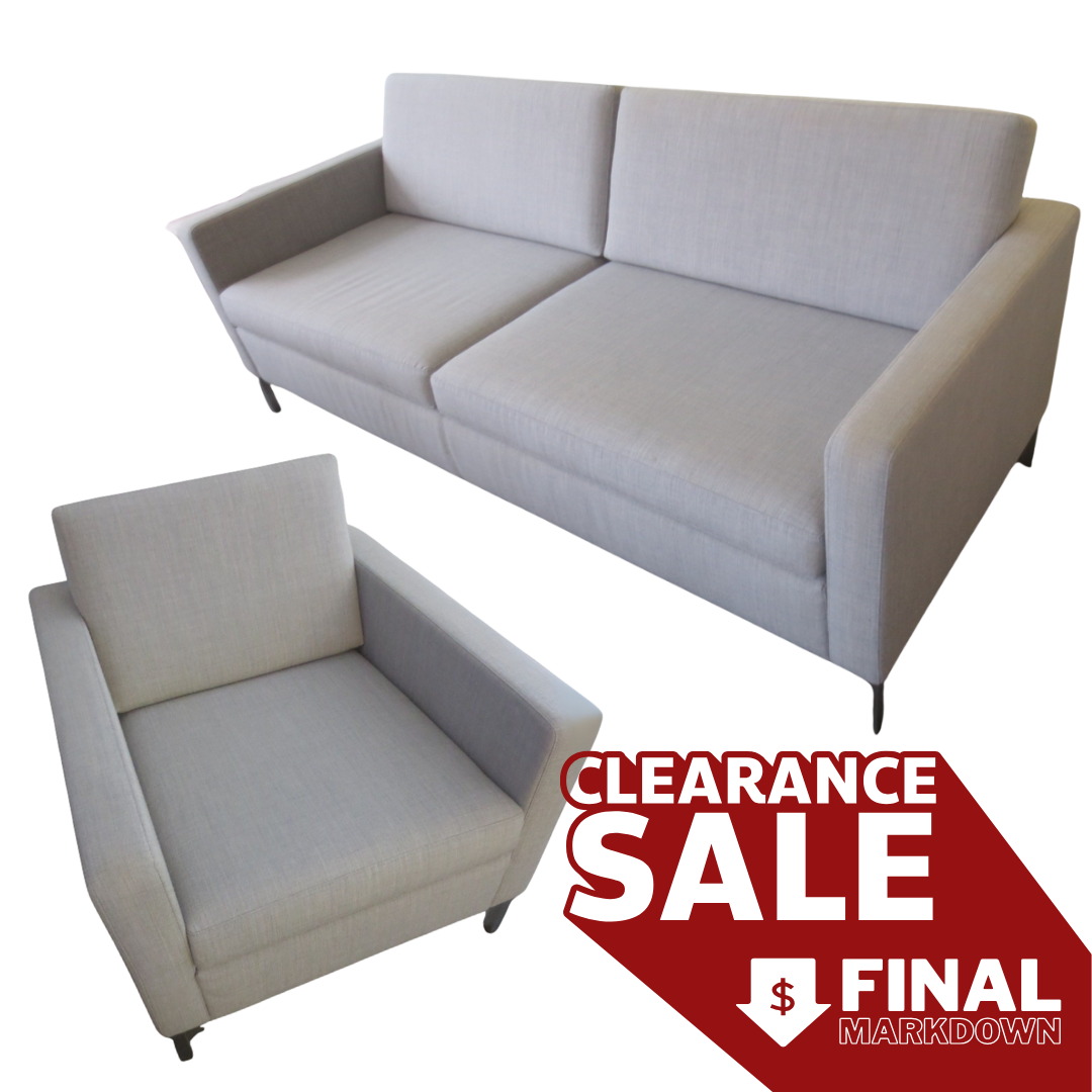 Keilhauer Doon Sofa in Light Grey + 1 Lounge Chair