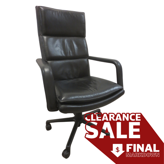 Keilhauer Elite 591 Highback Executive Office Chair in Black Leather