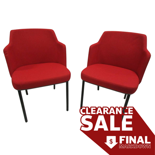 Knoll Remix Side Chair in Red - A Pair
