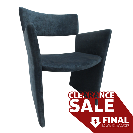Massproductions Crown Armchair in Blue Velvet (New in Box)
