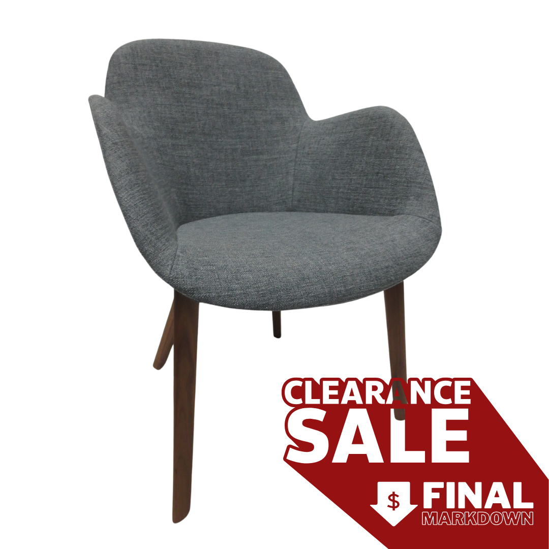 Walter Knoll Sheru Armchair in Grey Fabric (New)