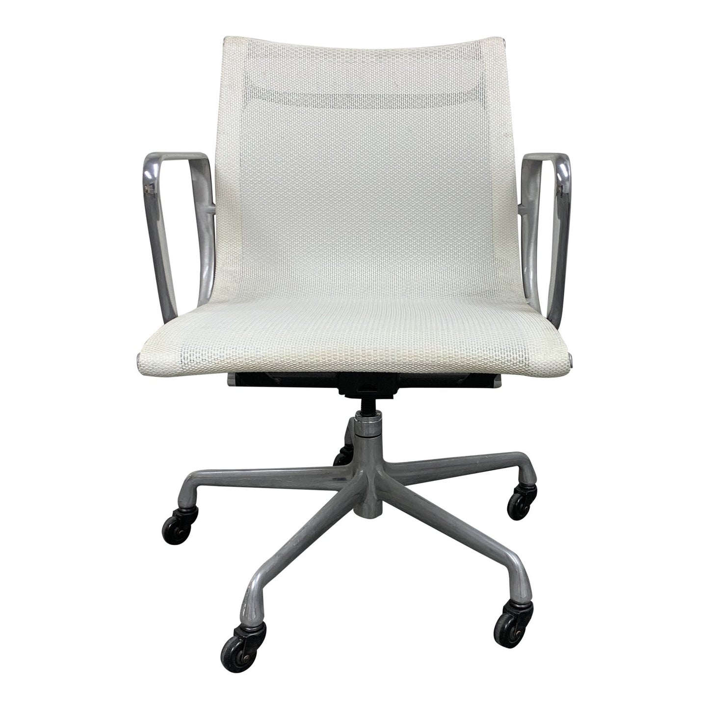 Herman Miller Eames Aluminum Group Management Chair in White Mesh - Single