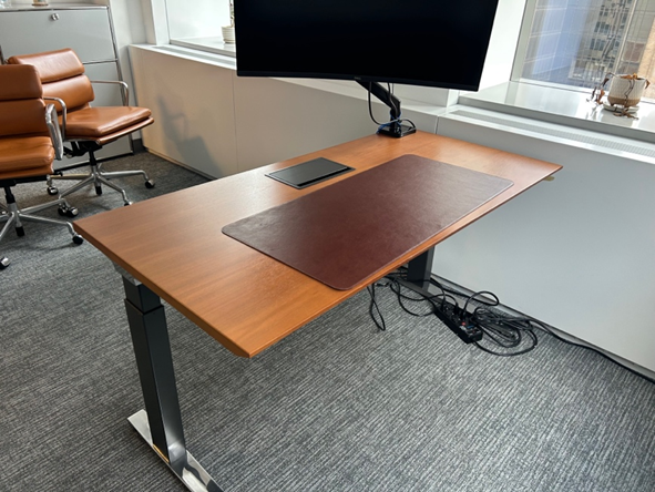 Herman Miller Renew 59x29-in Sit-To-Stand Desk with Electric Outlet in Walnut