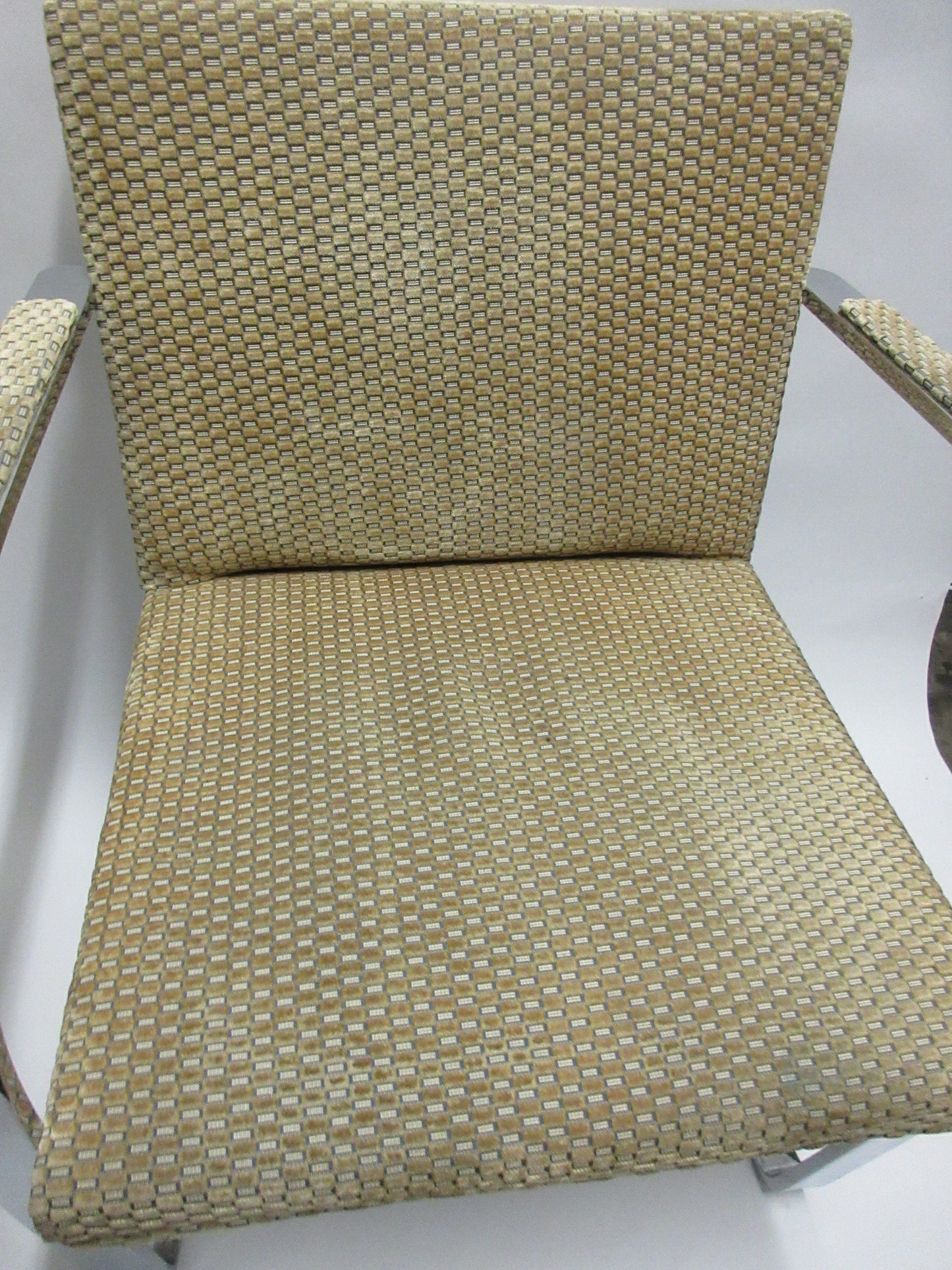 Mies van der Rohe BRNO Chairs with Patterned Upholstery - A Pair