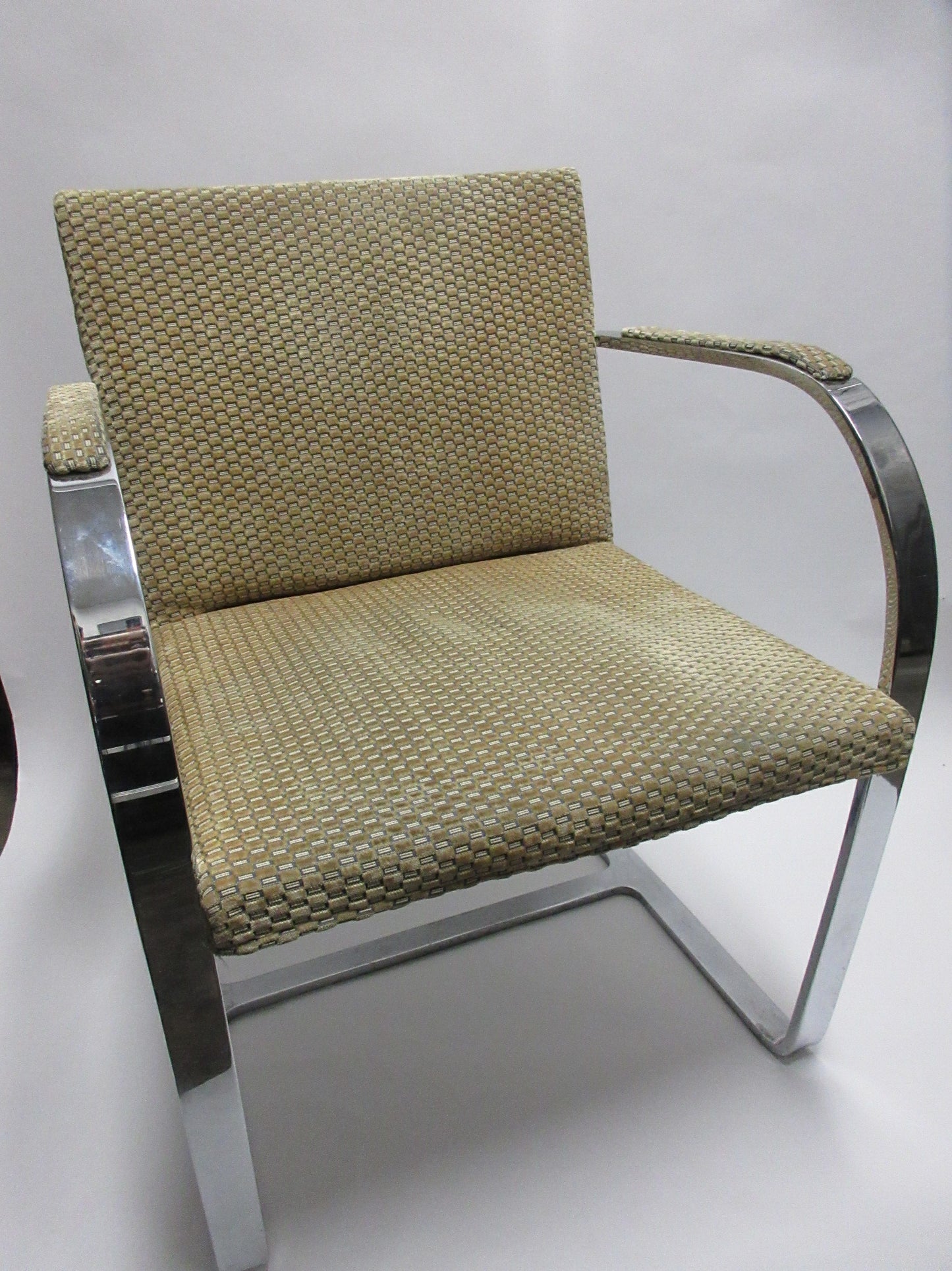 Mies van der Rohe BRNO Chairs with Patterned Upholstery - A Pair