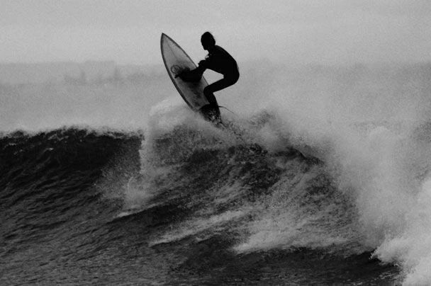 Framed Black & White Surfer Photography Print